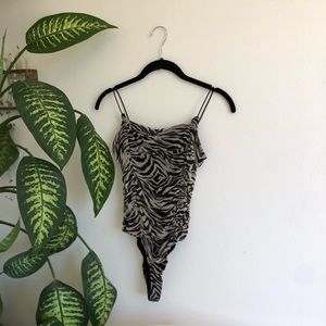 Polly and Esther Zebra Cami Bodysuit